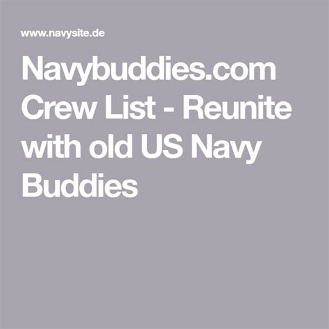 Navybuddies.com Crew List .